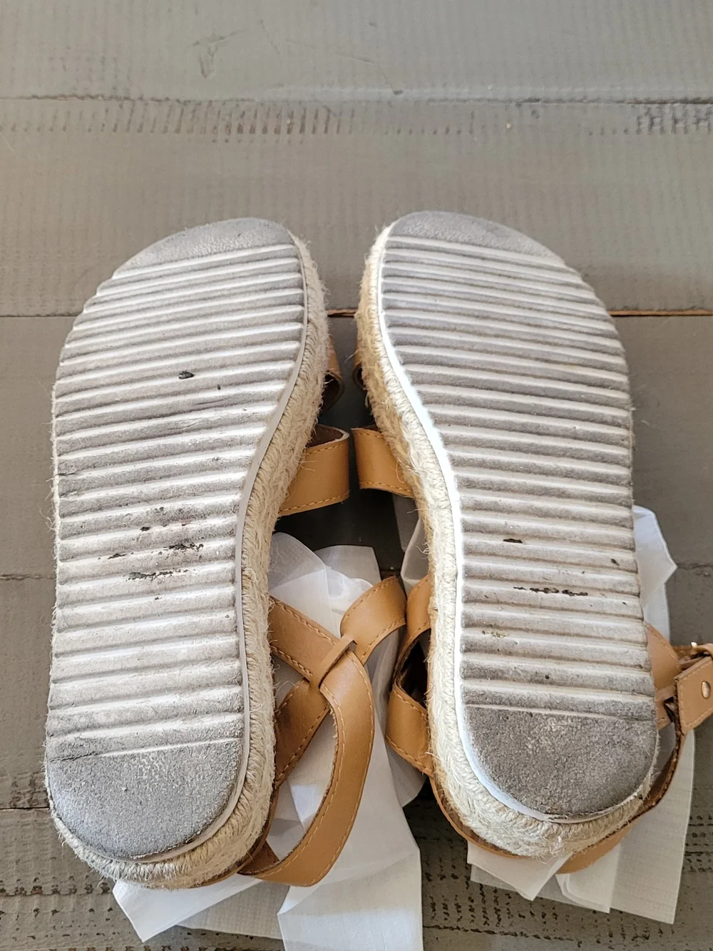 Wild Diva Tan Espadrille Platform Sandals